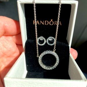 PANDORA Circle of Sparkle necklace and earrings